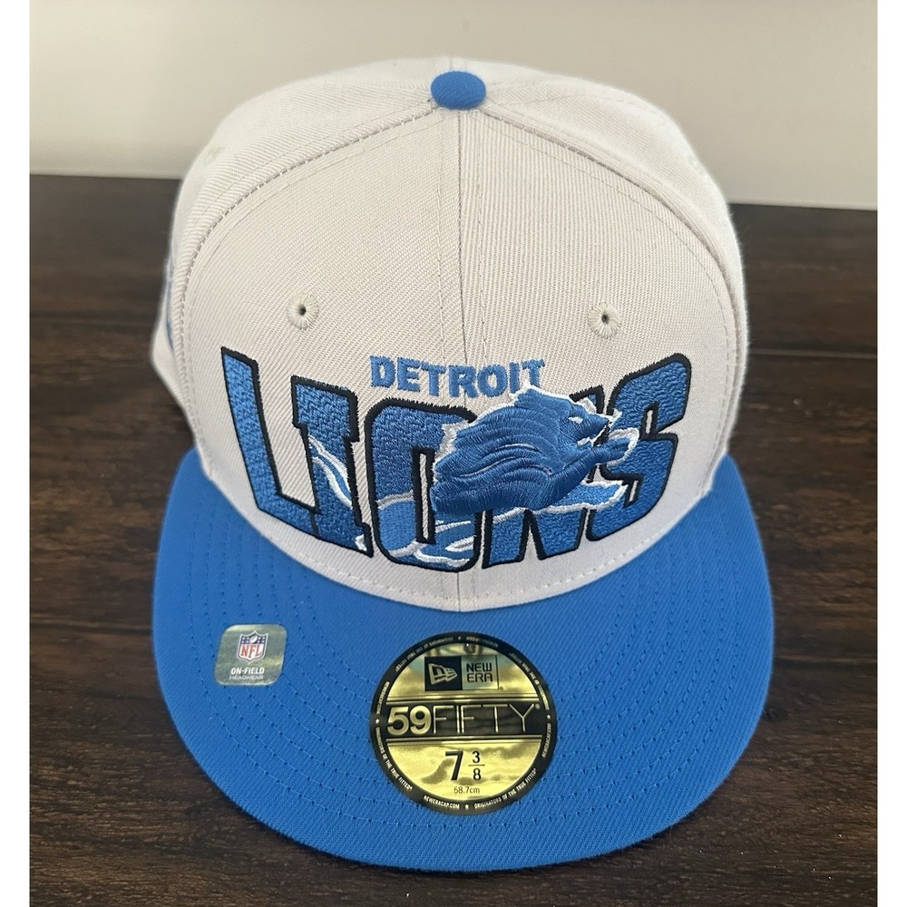 New Era Stone/Blue Detroit Lions 2023 NFL Draft 39THIRTY Flex Hat Men's 7 3/8‎